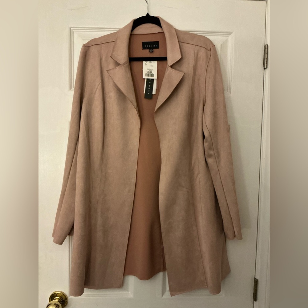 Premise Dusty Rose Faux Suede Jacket, Size M
